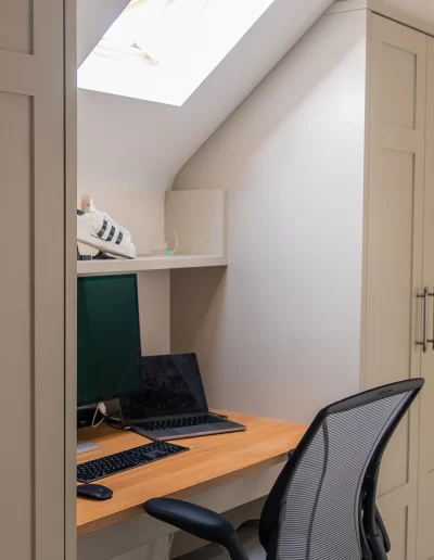 Fitted office desk and wardrobes