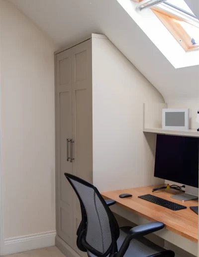 Fitted office desk and wardrobes